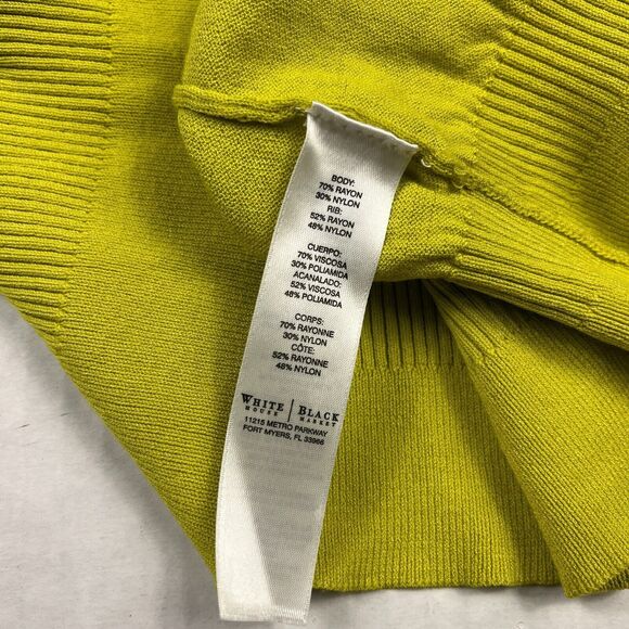 White House Black Market Green V-Neck Sweater Short Sleeve Preppy Classic Knit L - Picture 9 of 11